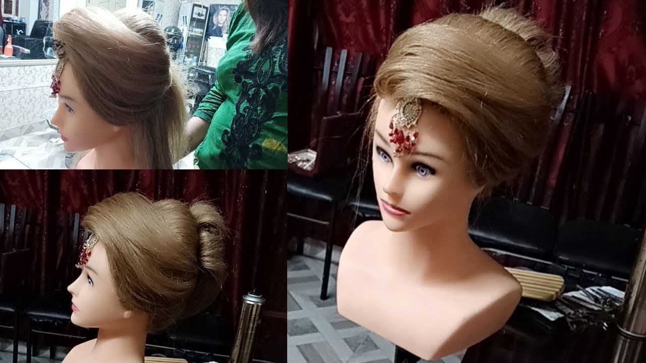 Latest Bridal Hairdo || Asian Bridal Hairstyle || bridal side puff hairstyle