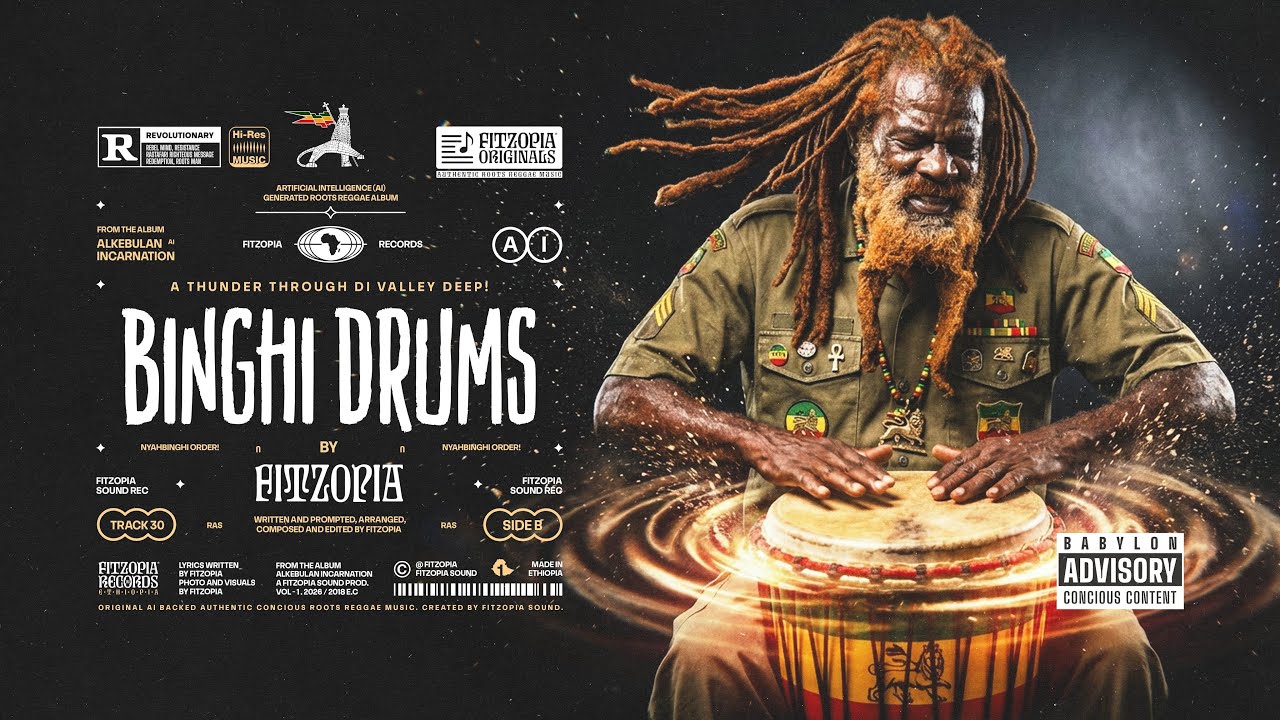 Fitzopia - Binghi Drums - (Nyahman Chant) : (Lyric Video) - Nyahbinghi Roots & Spiritual Chant!