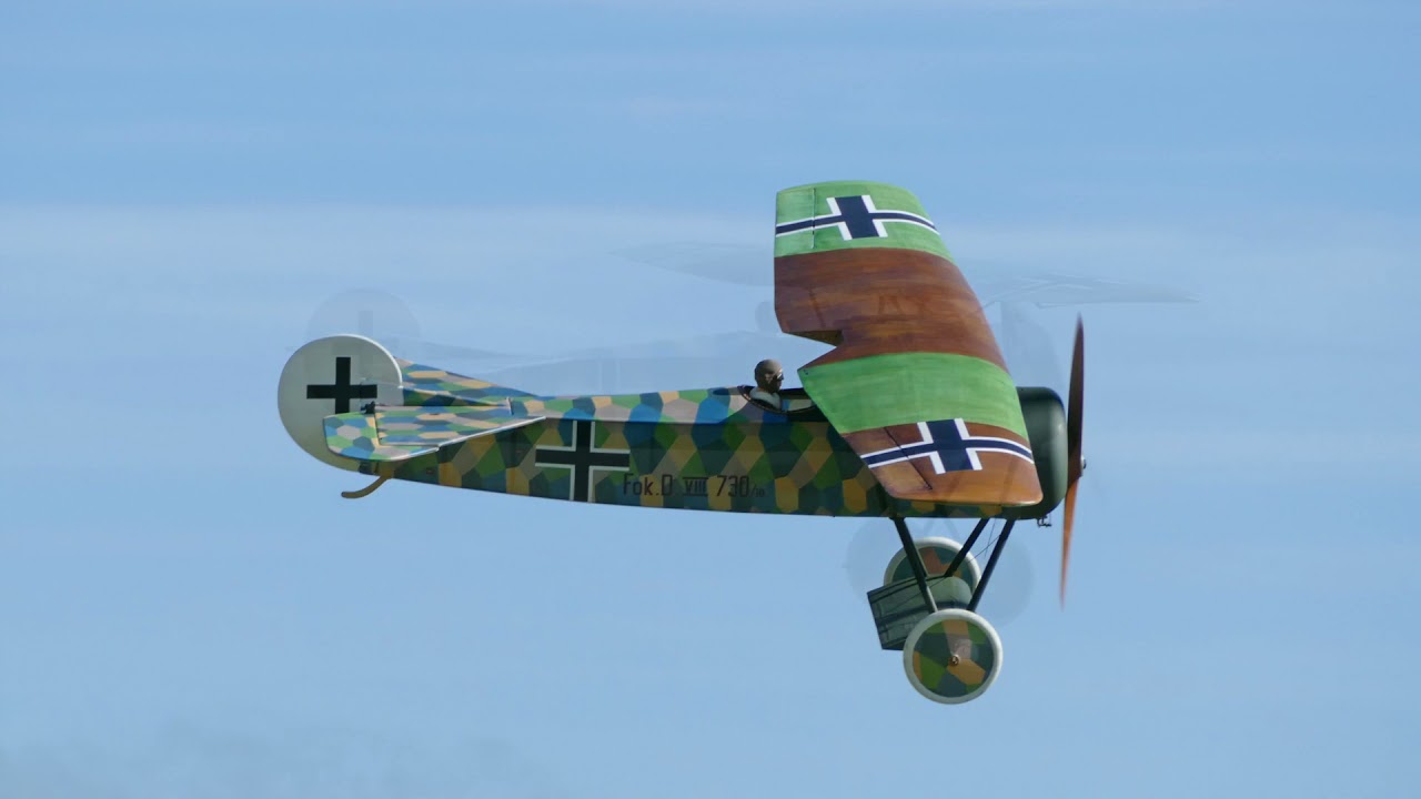 Two Fokker DVIII model aircraft