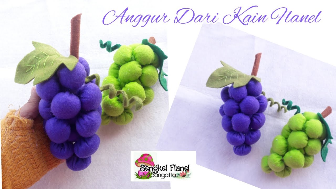 Tutorial Membuat Replika Buah Anggur Dari Kain Flanel || felt fruit diy || grape replica