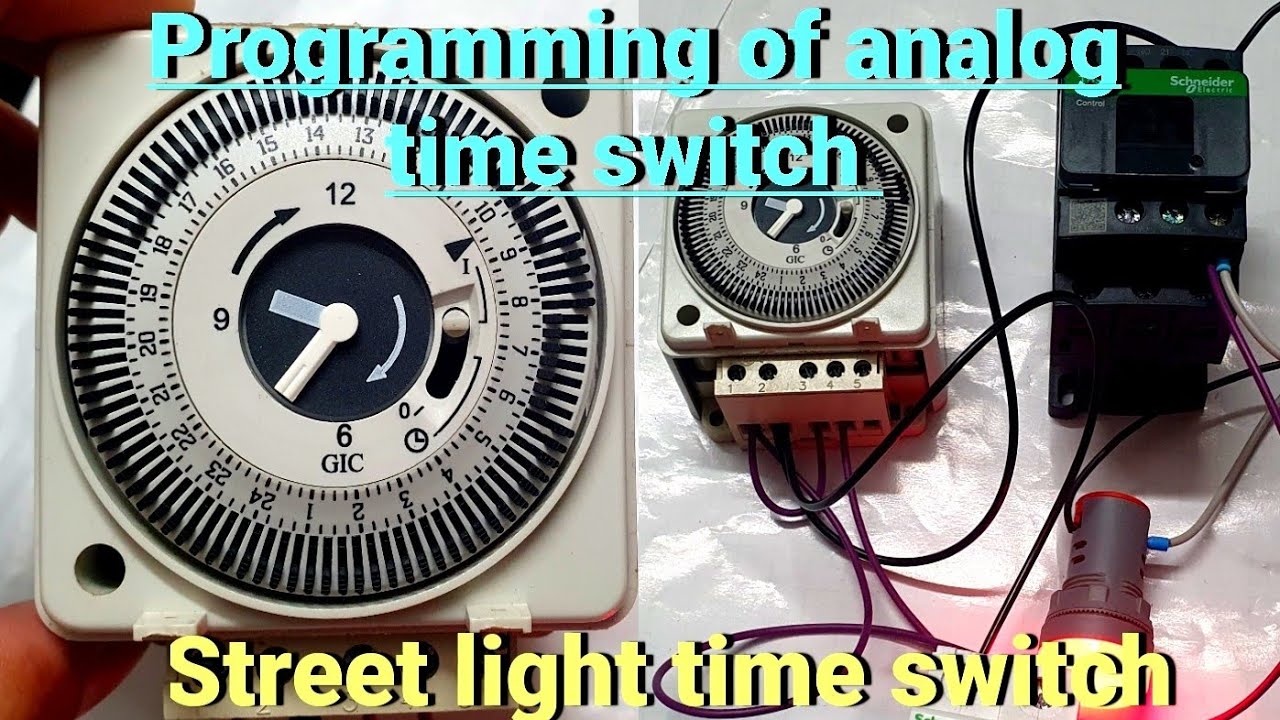 Analog time switch connection & programming uses street light !GIC L&T ! 24 hour timer !! in hindi