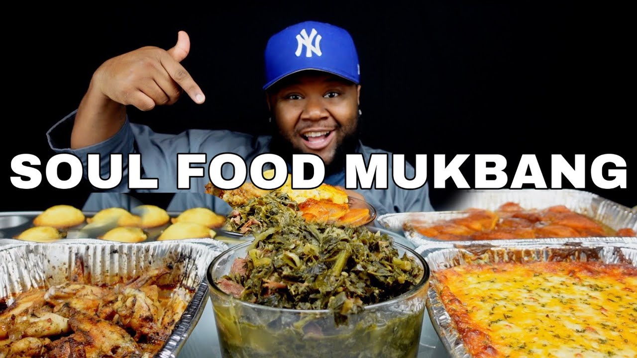SOUL FOOD MUKBANG HOMEMADE = Greens,Yams,Mac and Cheese AND Baked Chicken ﻿ | BY FLAVASBYDAMEDASH