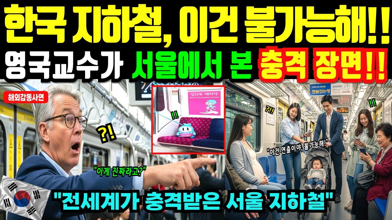 [해외감동사연]한국 지하철에서 겪은 충격 실화 런던보다 7배 높았던 진짜 이유! 영국교수 한국 지하철 타고 눈물 흘린 이유!