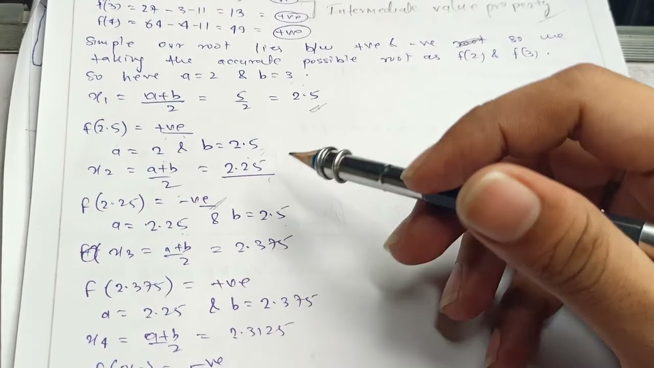Bisection method x³-x-11=0 finding root problems 