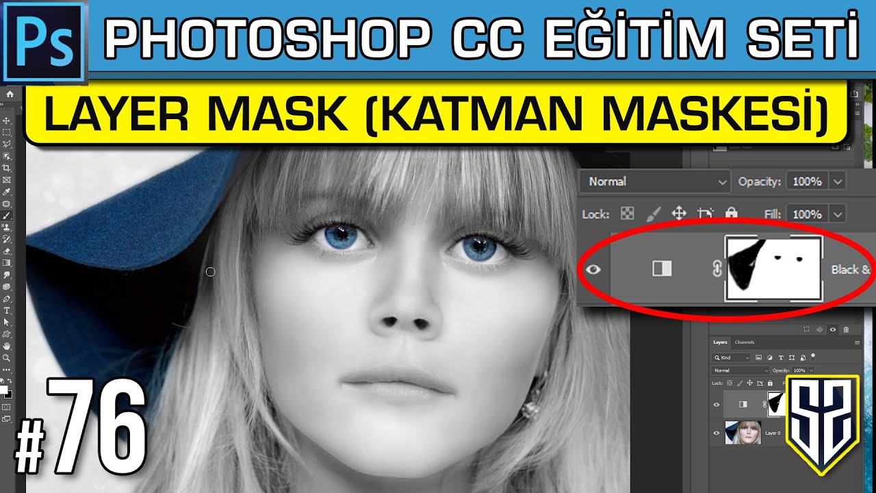 76: Photoshop Layer Mask Katman Maskesi Nedir Nasıl Kullanılır | Photoshop Dersleri Eğitim Seti