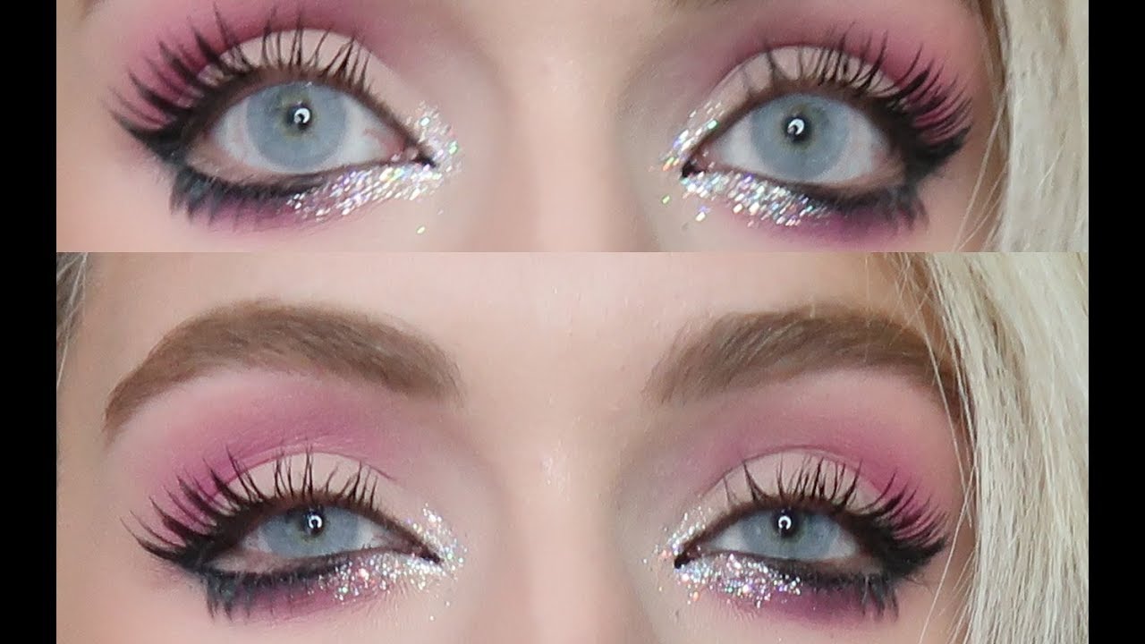 MODERN Pink Glittery Gyaru Makeup Tutorial (Gyaru with Light Lenses)