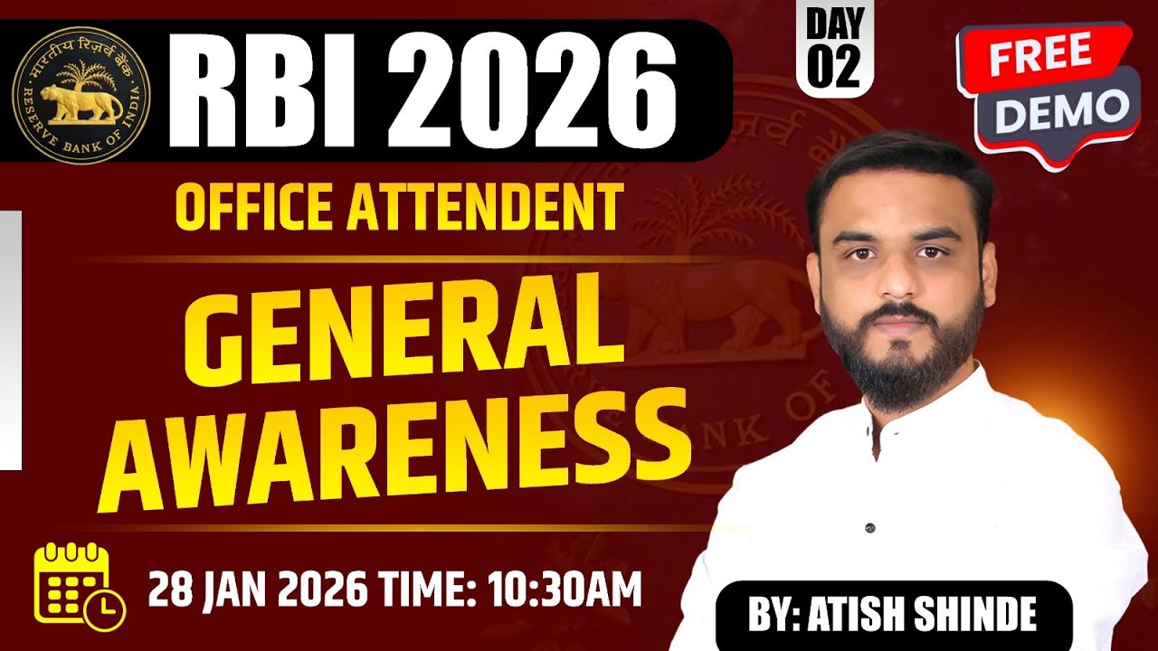 RBI Office attendant || Demo Lecture :-Day-02 || General Awareness || Atish Shinde