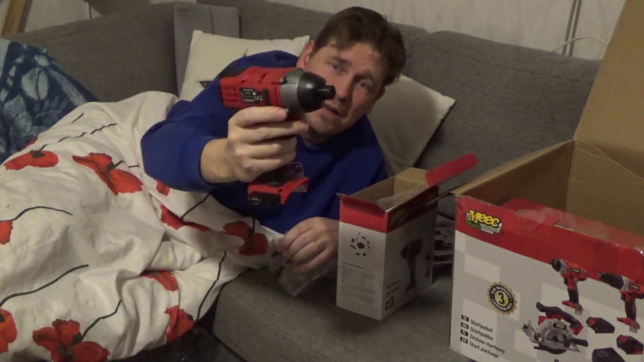 Unboxing Meec Tools Startpaket Multiseries 9 delar 18v 1,5ah + 4ah från Jula, köpt på rea
