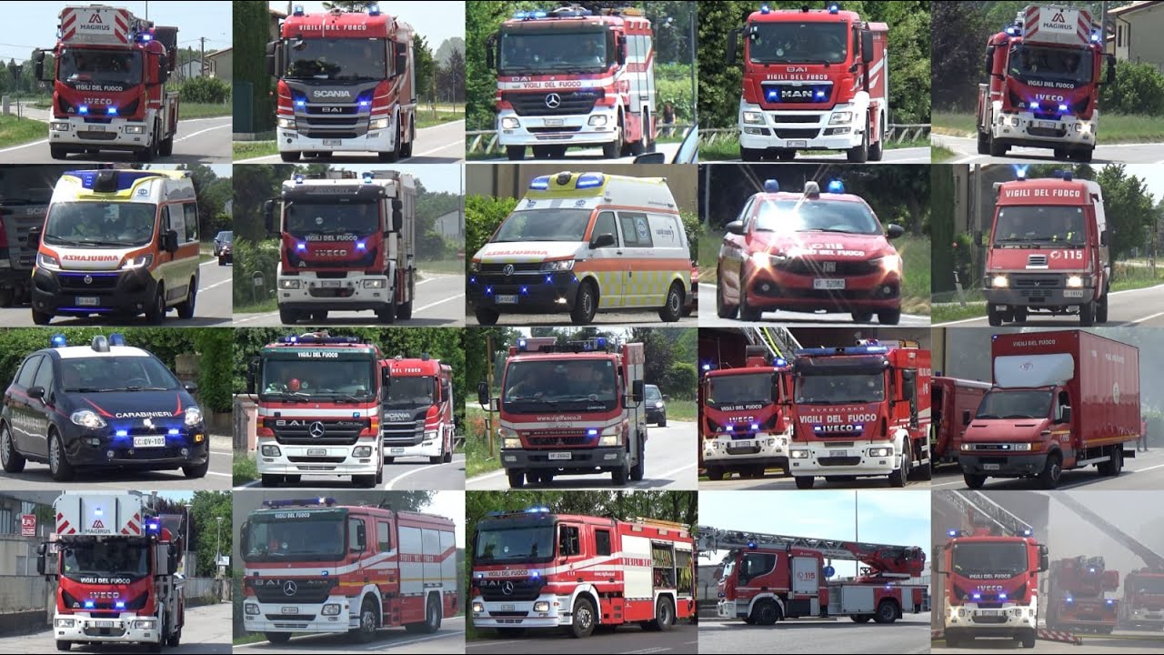 SALGAREDA (TV) - Mezzi per INCENDIO FOTOVOLTAICO di un CAPANNONE AGRICOLO - MASSIVE FIRE BUILDING