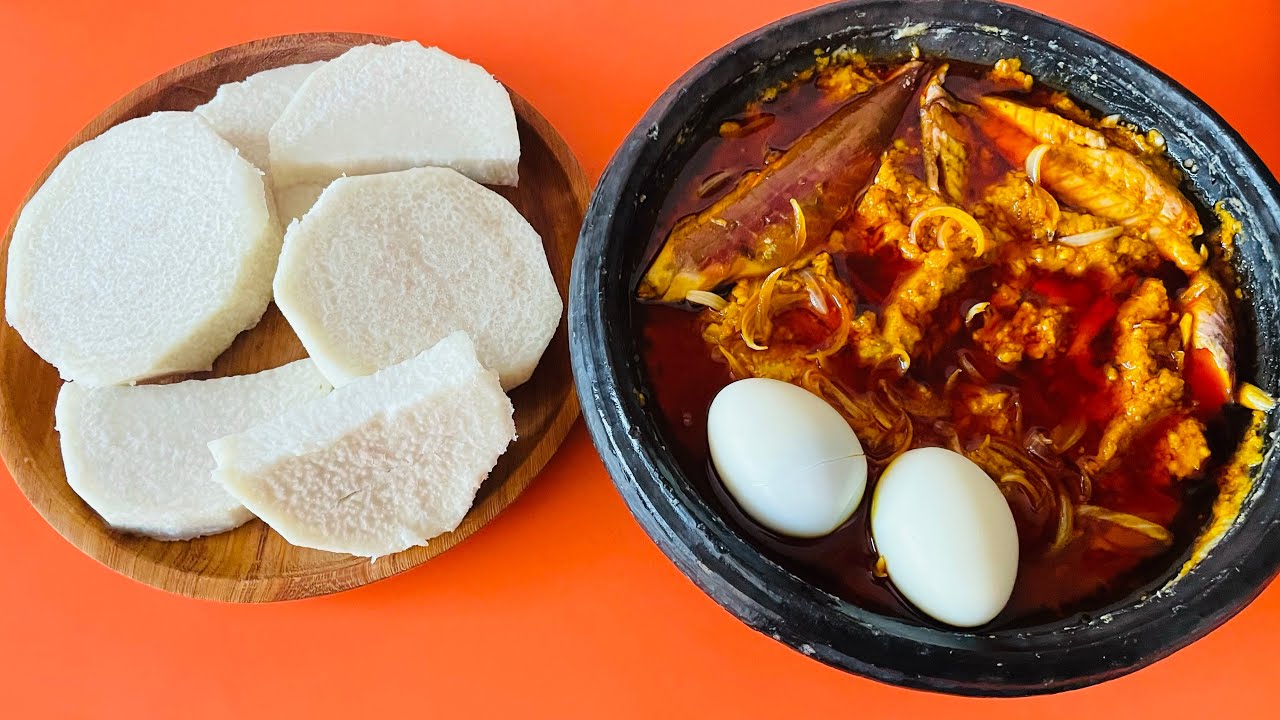 How to Make Authentic Ghana Abɔmu with Boiled Yam | Traditional Recipe 🇬🇭