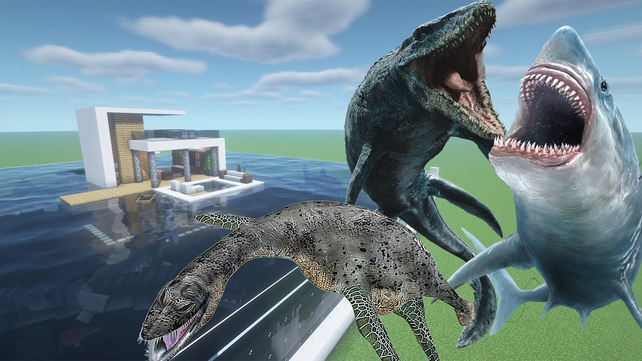 How To Make a Plesiosaurus, Mosasaurus, and Megalodon Farm in Minecraft PE