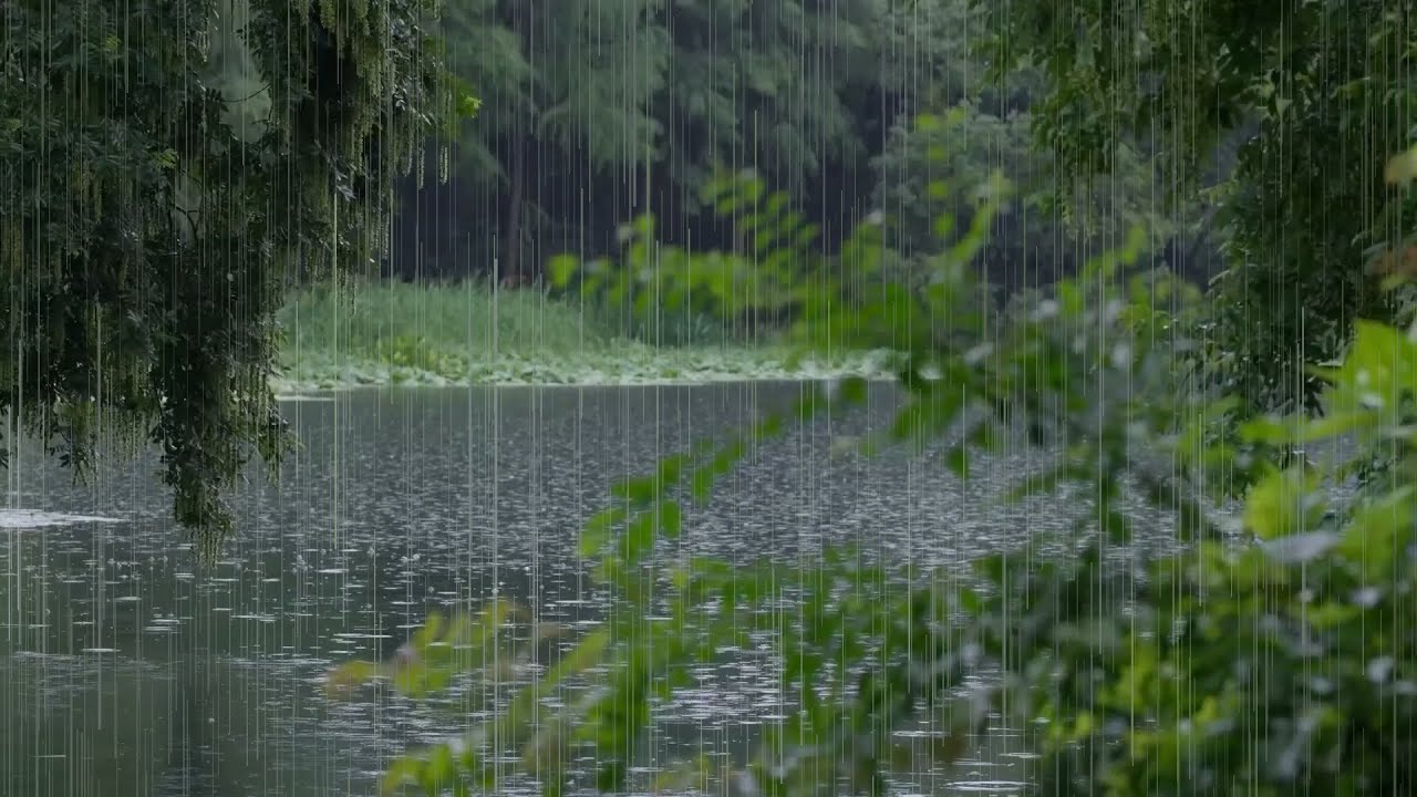 The beautiful little lake is raining(66) , sleep, relax, meditate, ASMR, Real Shot