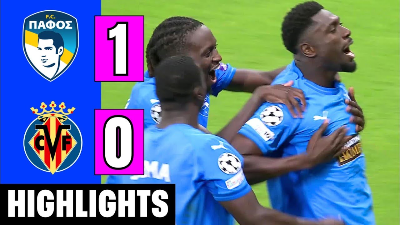 Pafos vs Villarreal 1-0 Highlights | Derrick Luckassen Goal | UCL 2025-26