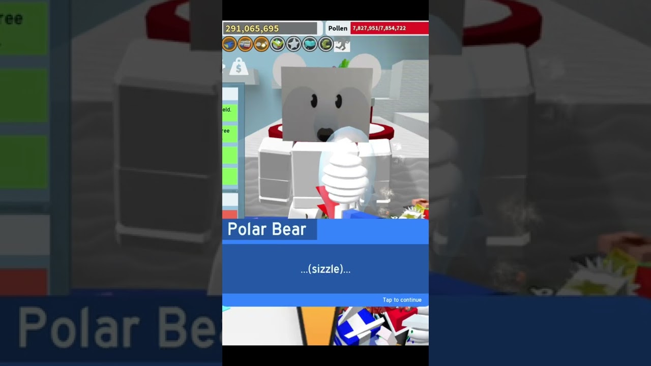 Me Finishing Polar Bear Quest in Bee Swarm Simulator