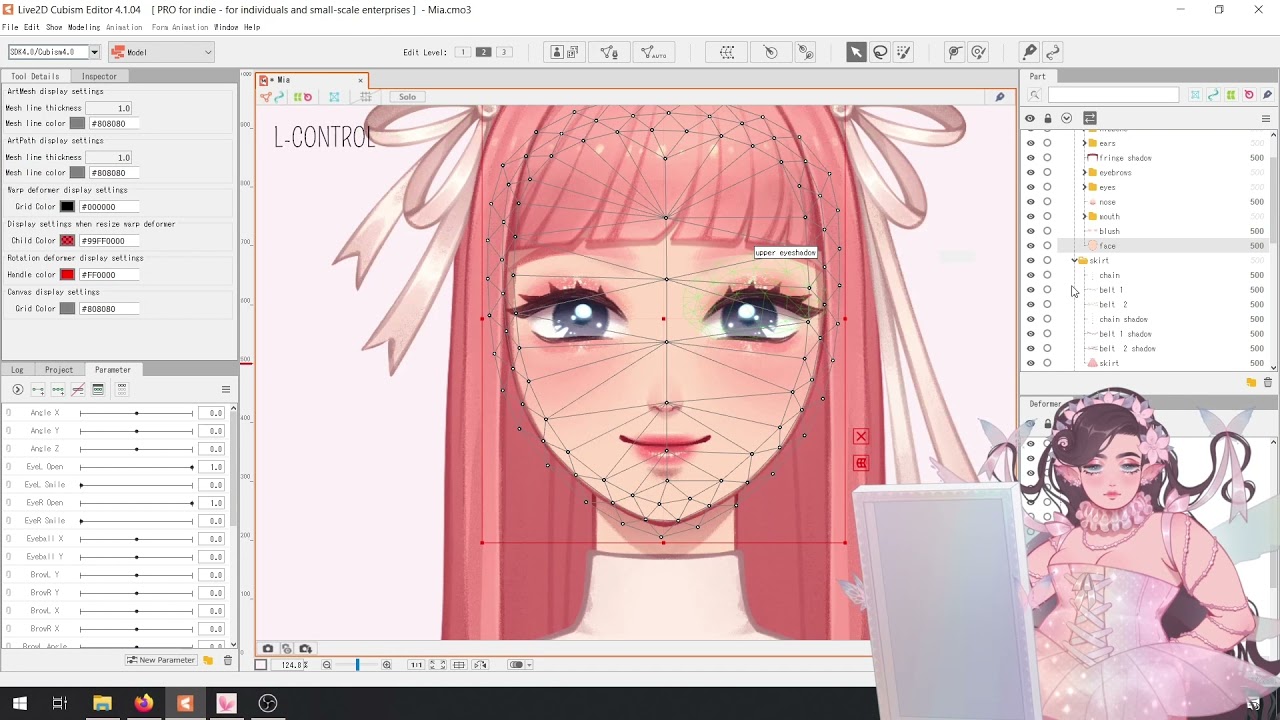 Live2D Artmeshes Timelapse: Mia