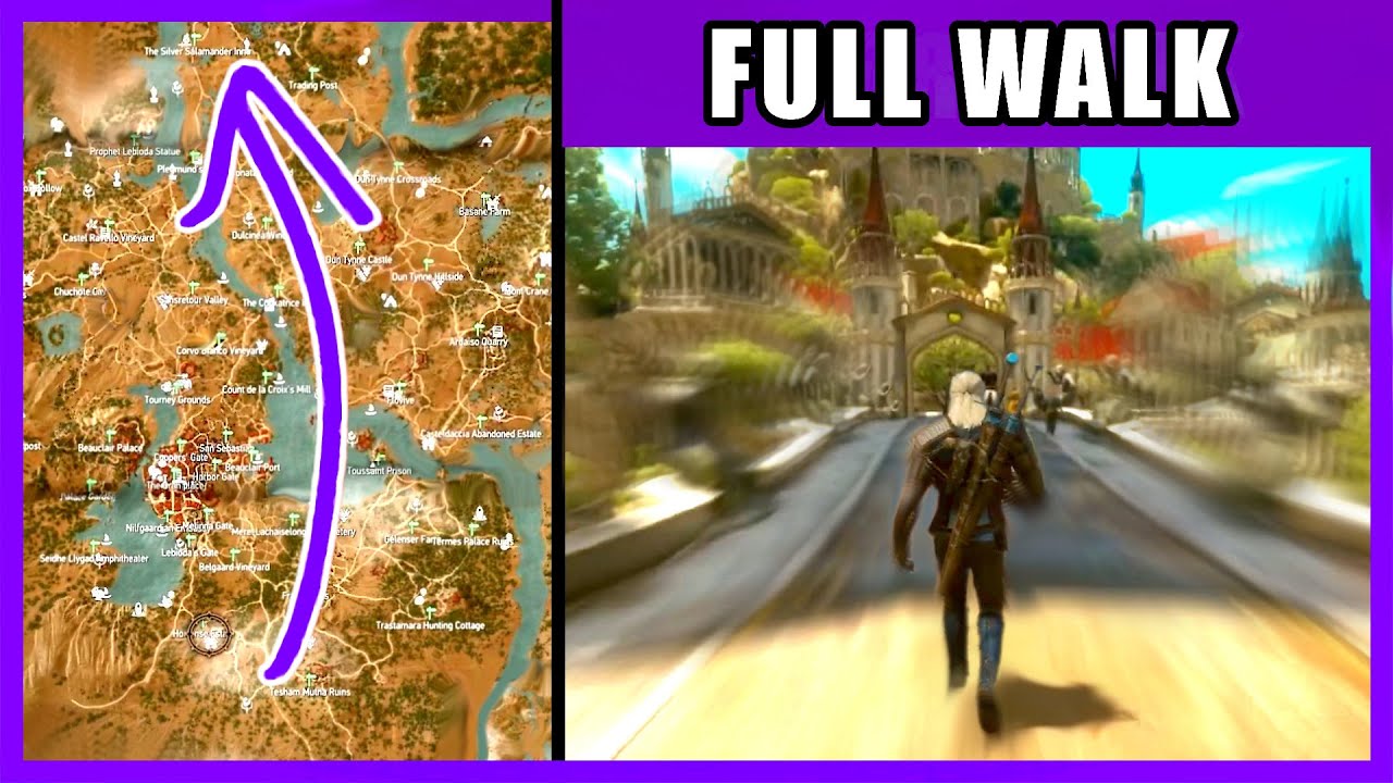Full Walk Across the Map (ASMR) | The Witcher 3 (Toussaint)