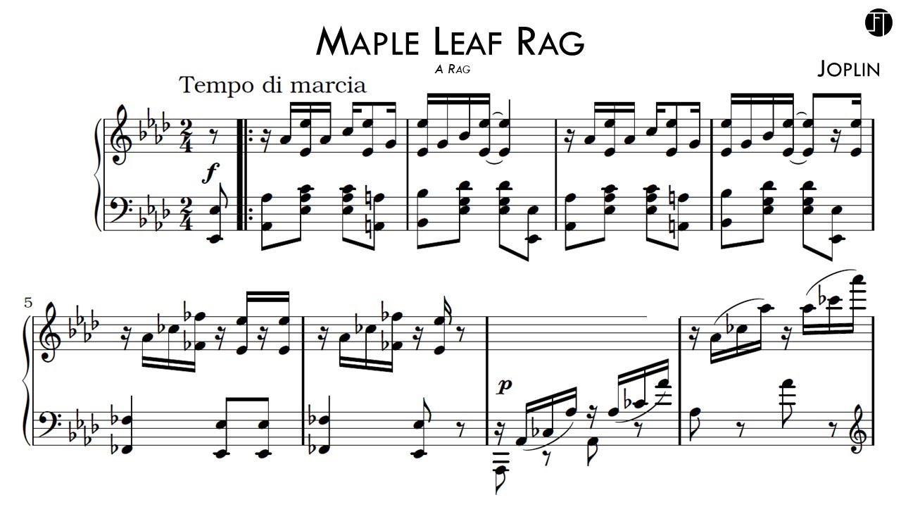 Scott Joplin - Maple Leaf Rag (Score-Video)