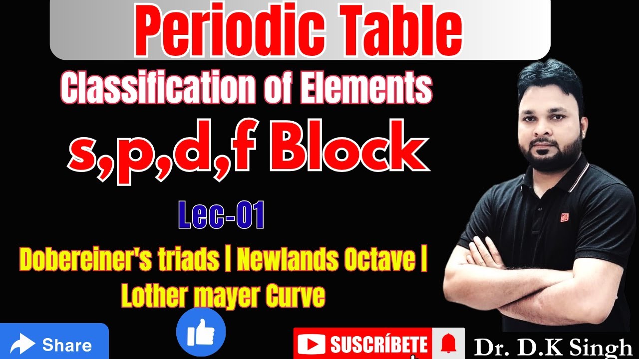 #2 Periodic Table | Dobereiner's triads|Newlands Octave| Lother Meyer Curve |s,p,d,f Block
