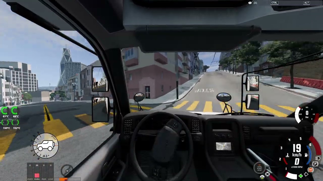 BeamNG.Drive Red 4 Central Hospital Bus Line Use medium bus No Bus mode