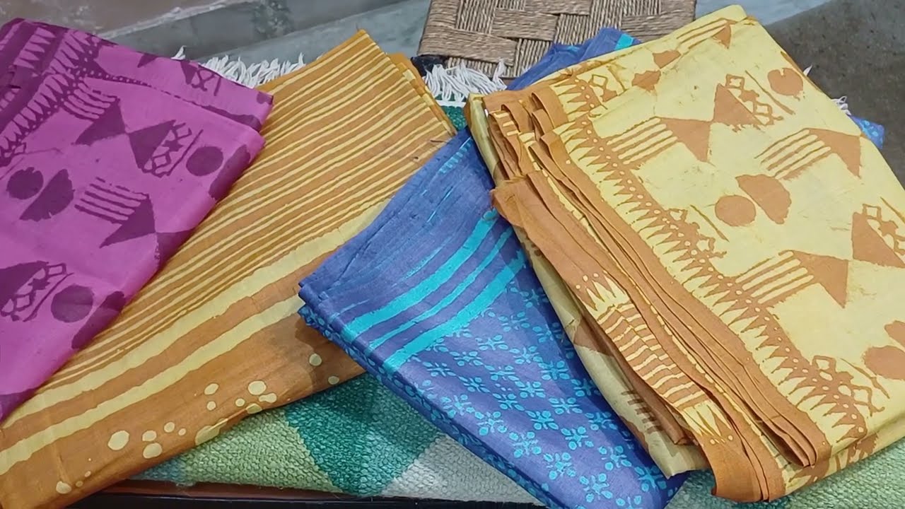 Handloom Tussar Silk Saree | Dabu Block Print | Natural Dyes | Flat 10% Discount