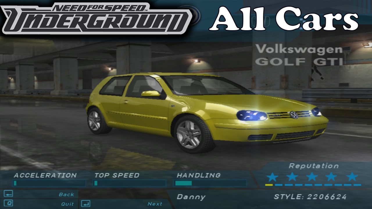 NFS Underground | All Cars Presentation