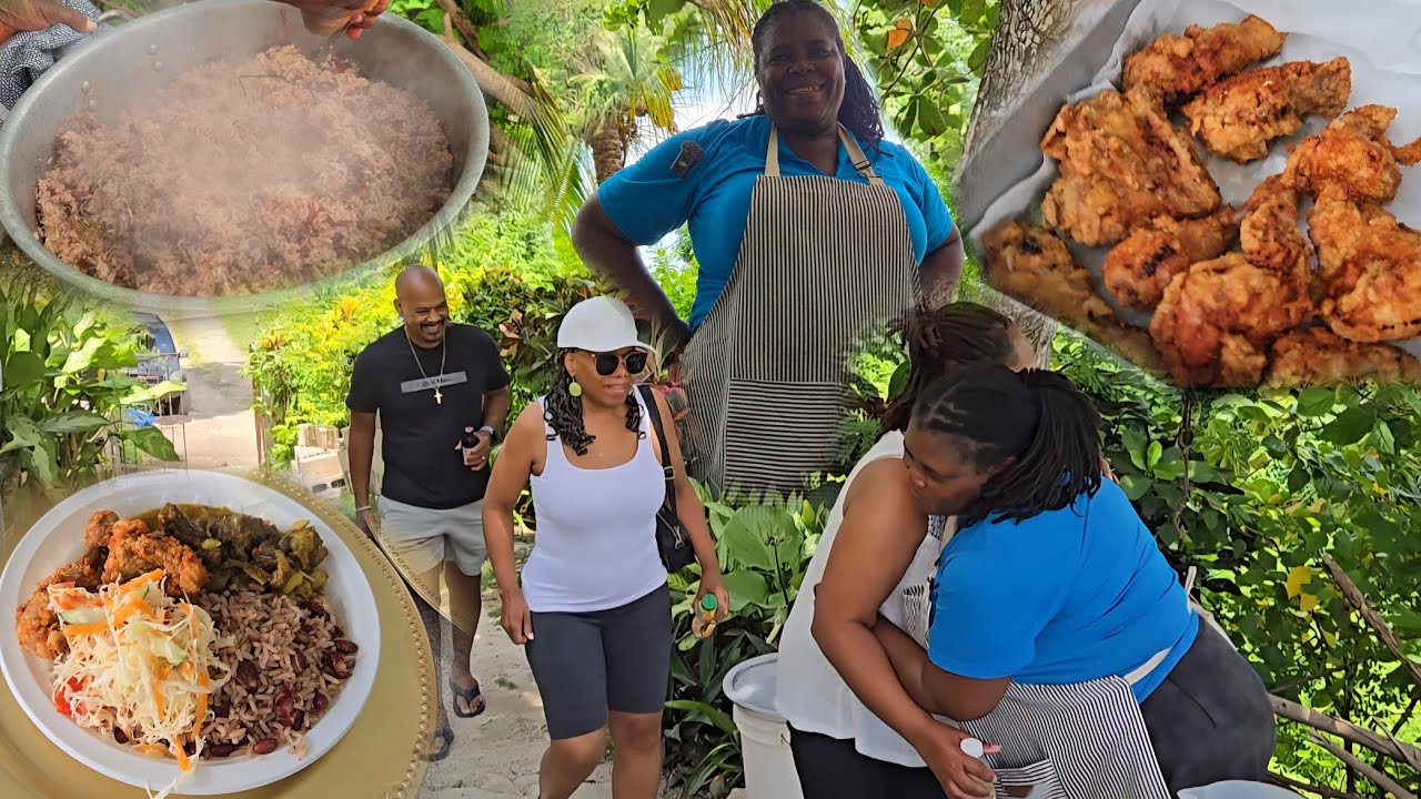 Real Authentic Jamaican  Cooking || Curry Goat, Miss Little Fried Chicken & Rice & Peas