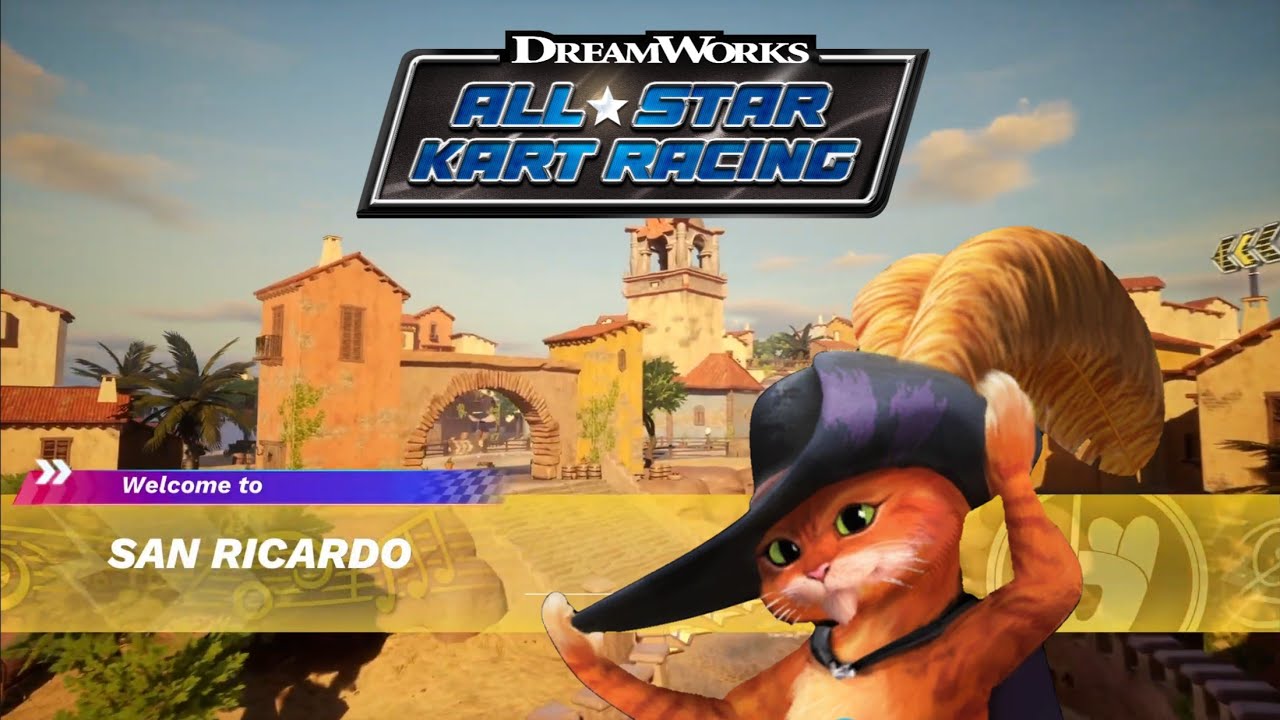 DreamWorks All-Star Kart Racing | San Ricardo (Free Race) with Puss in Boots
