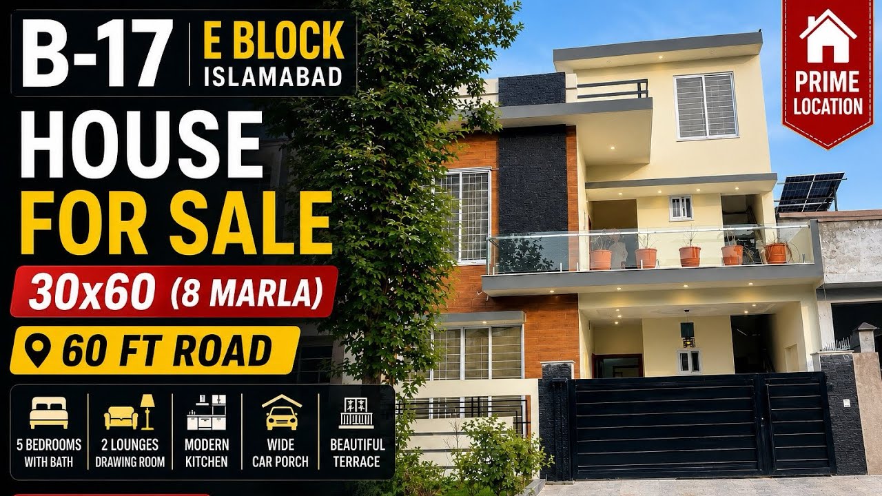 🏡 8 Marla Beautiful House For Sale in B-17 E Block Islamabad