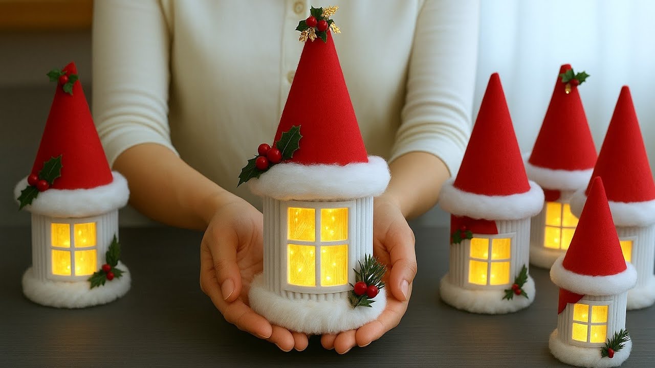 Christmas House Made from Glass Jars and Wooden Sticks | Christmas Decoration Ideas
