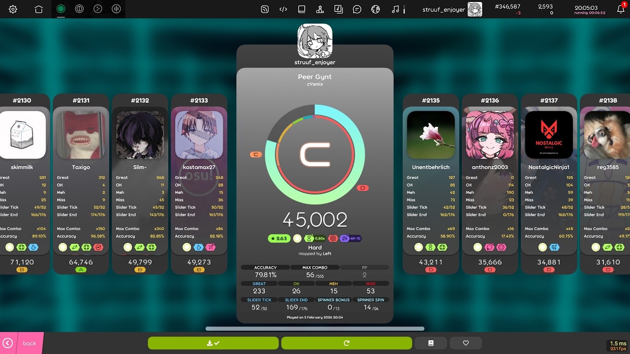 (s2) day 33 of playing the osu! daily challenge at -35AR till i get better at reading it