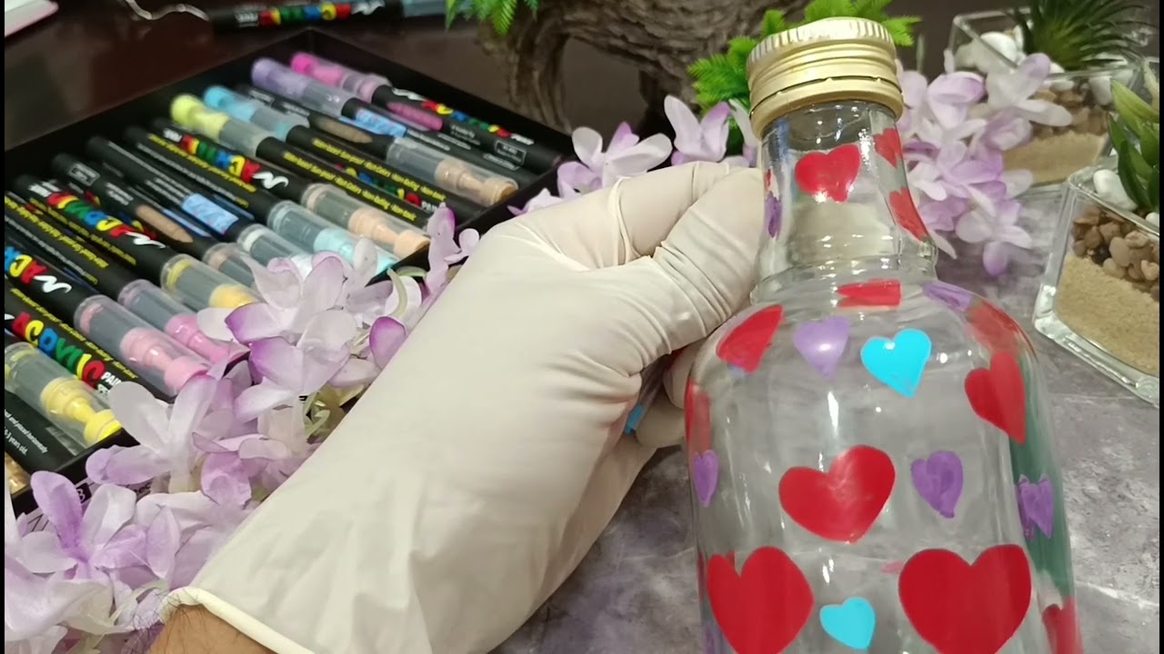 Glass bottle art idea ✍️🍾🥰