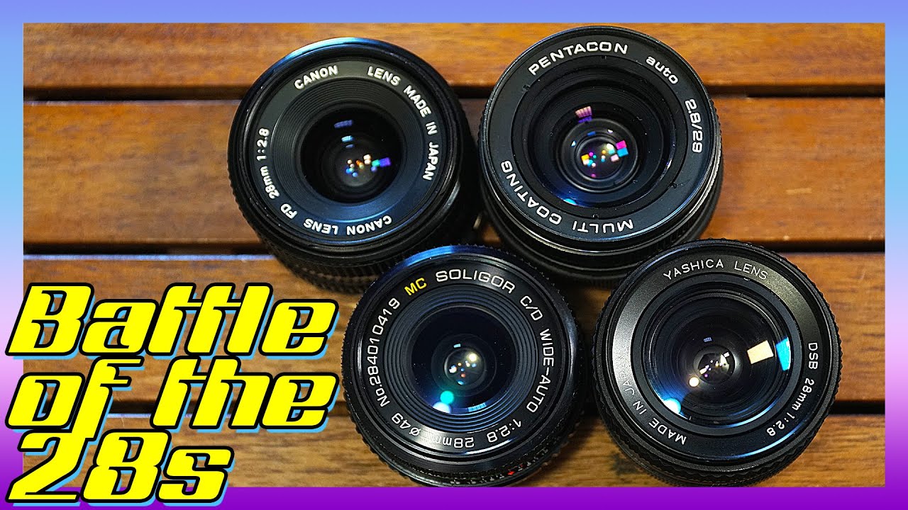 Canon FD VS Pentacon VS Soligor VS Yashica - best budget vintage 28mm lenses comparison