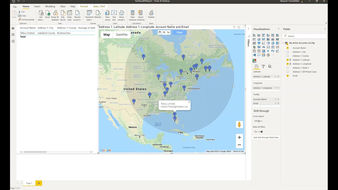 PowerBI Visual Google Maps