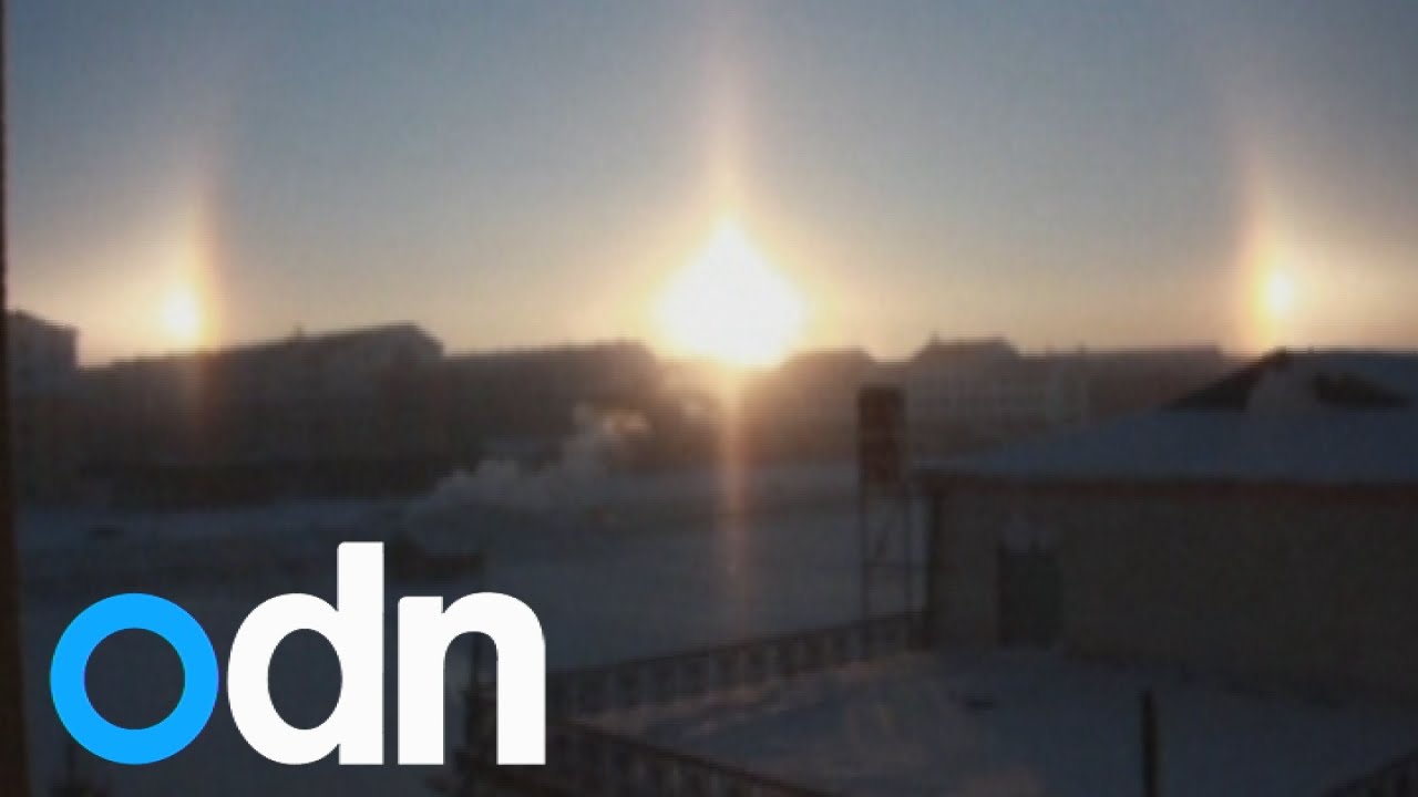 Rare optical phenomenon creates three suns in the sky