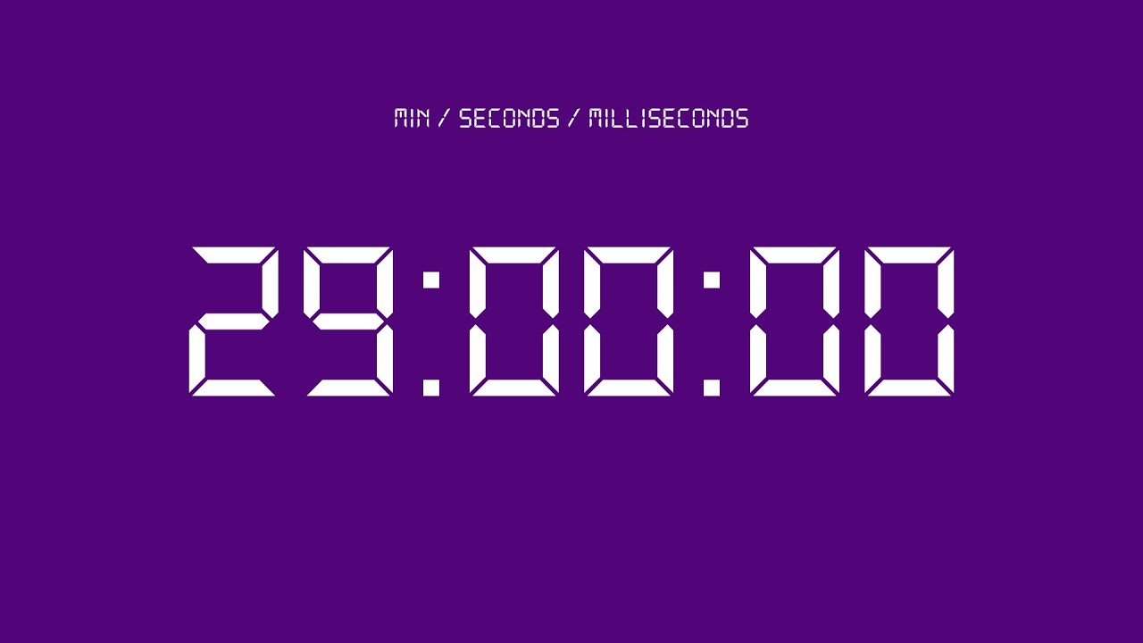 29 minute countdown timer