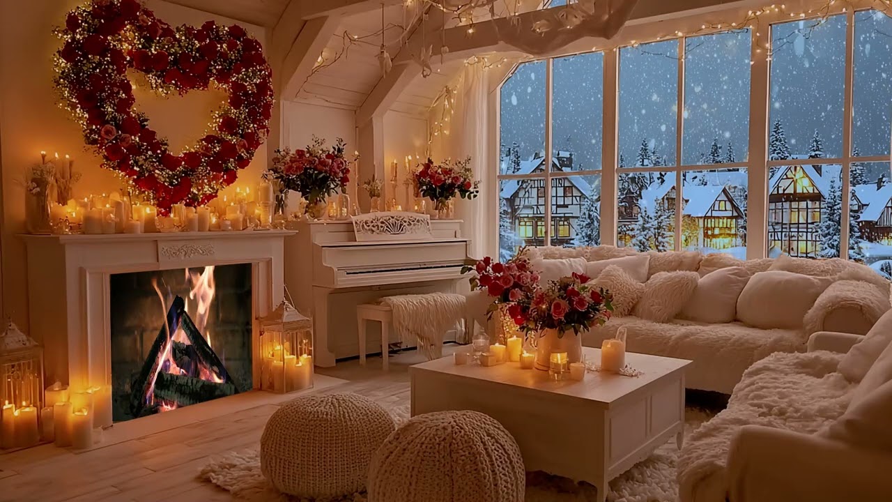 ❄️🎹 Peaceful Winter Night | Soft Piano & Fireplace Ambience for Deep Focus & Relaxation