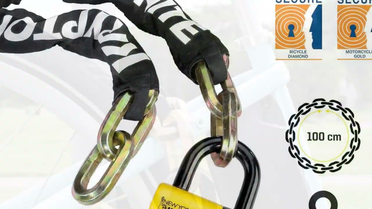 Kryptonite New York FAHGETTABOUDIT 1410 Bike Chain Lock 🏍️ 14mm Steel Chain