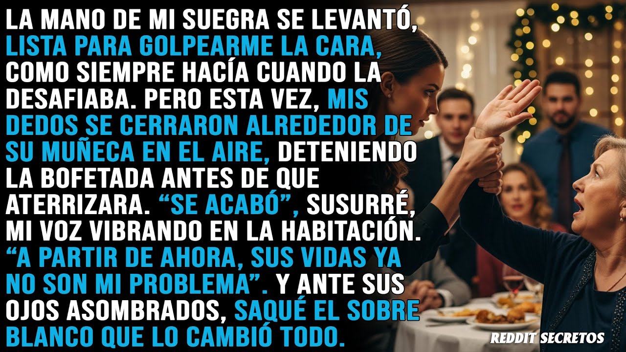 Mi suegra levantó la mano para abofetearme, pero el mundo pareció congelarse cuando le sujeté la...