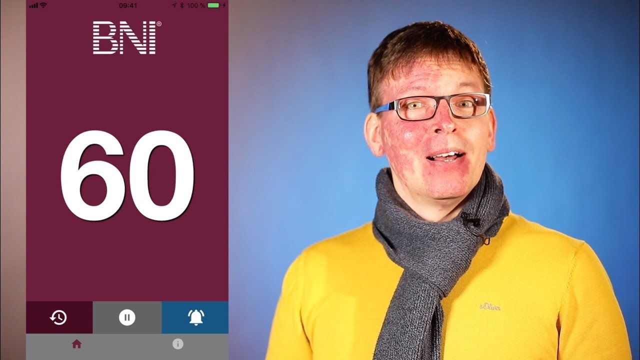 BNI 60 Sekunden Präsentation Elevator Speech beim Unternehmertreffen