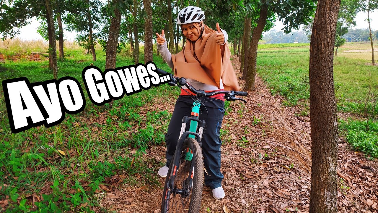 Gowes blusukan jalur desa||gowes nya asik ngawal acek disma nga mau diem  sepanjang track