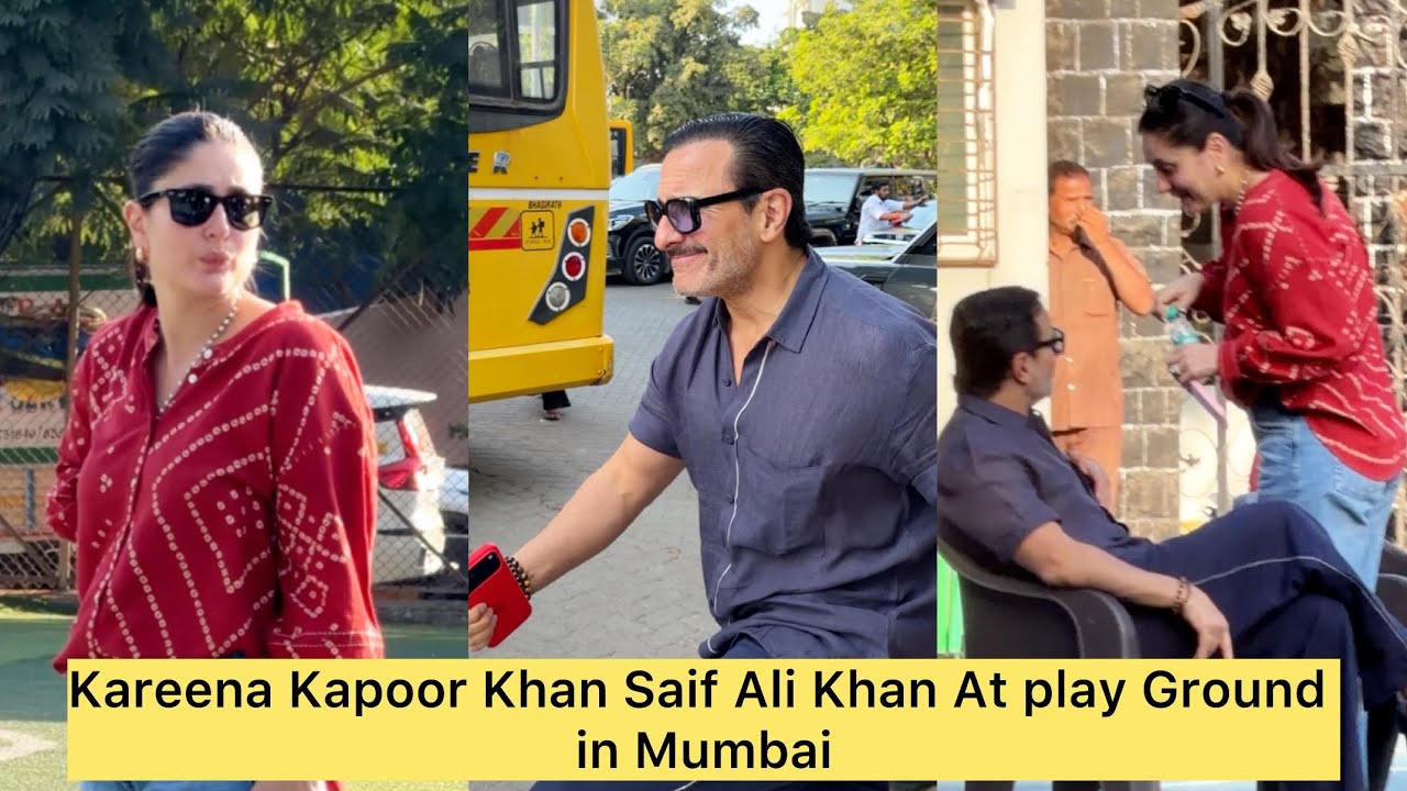 Kareena Kapoor Khan Saif Ali Khan At play Ground in Mumbai #yogenshah