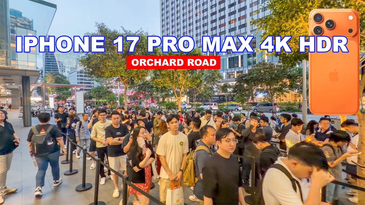 📱 iPhone 17 Pro Max 4K HDR Test at Singapore Orchard Road | Apple Store Insane Queue❤️👍