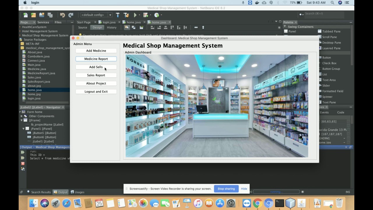 Java and MySQL Project on Medical Shop Management System