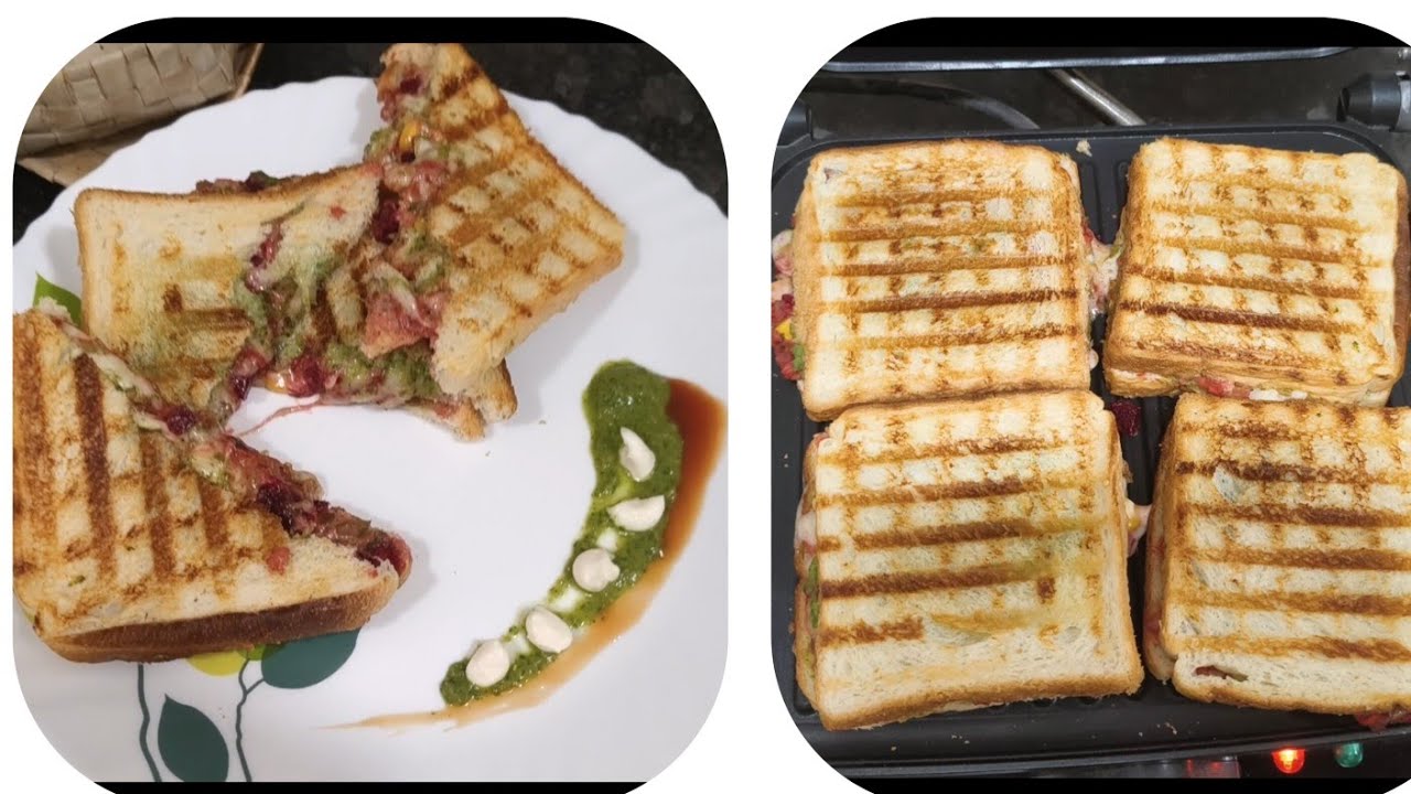 Fully loaded crispy veg cheese grilled sandwich😋