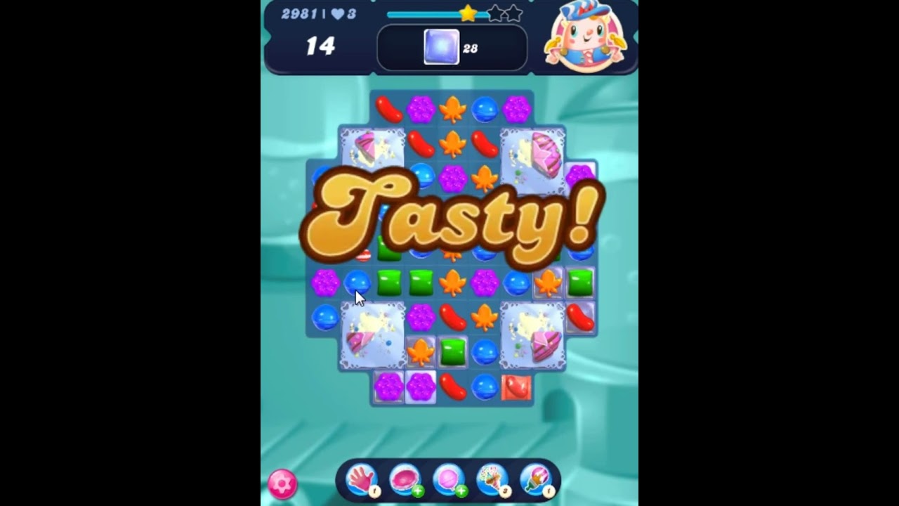 Candy Crush Saga Level 2981 - 3 Stars, 24 Moves Completed, No Boosters