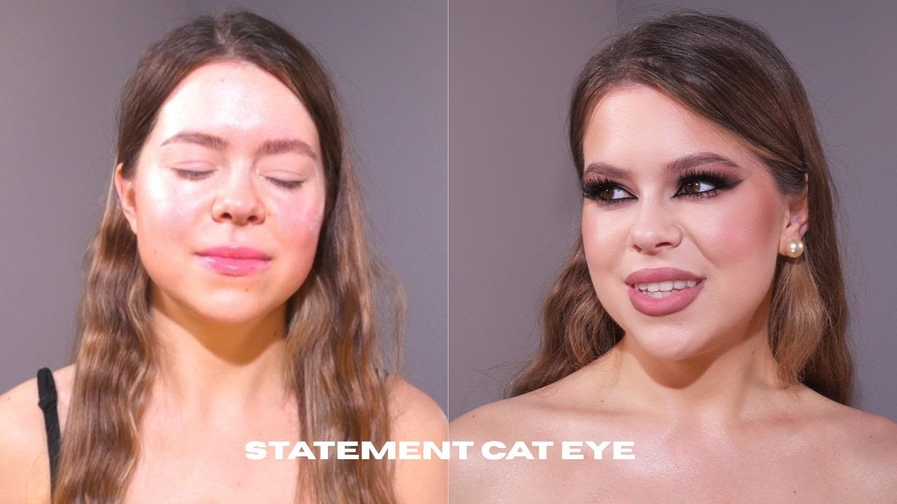 Timeless Neutral Cat Eye | Model Makeup Transformation