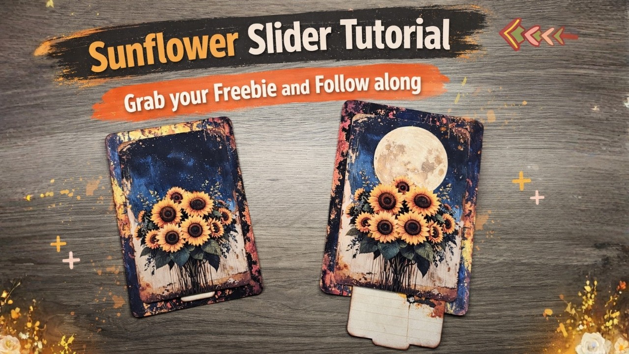 Sunflower Slider Page Topper | Easy Junk Journal Interactive + Free Printable
