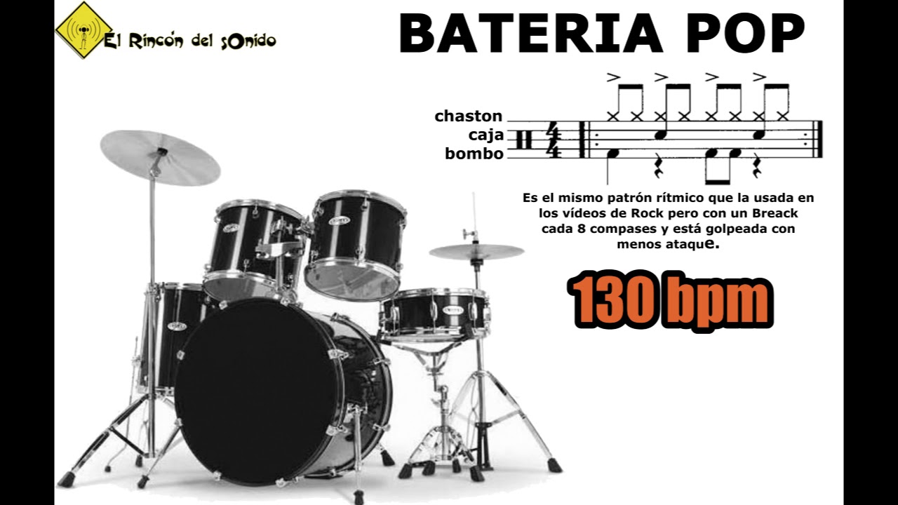 Bateria pop 130 bpm