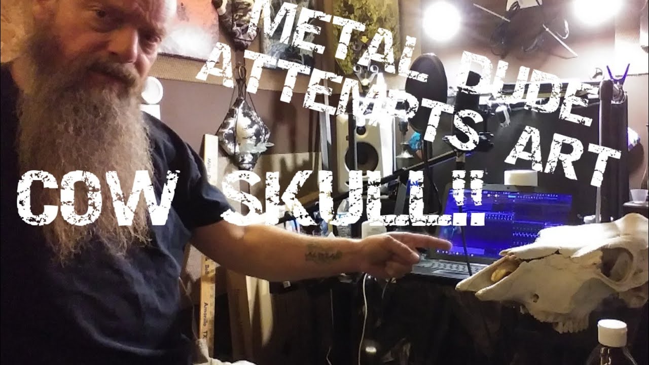 METAL DUDE ATTEMPTS ART-COW SKULL PAINT POUR! #acrylicpour #skulls #acrylicpaintpour #liquidart