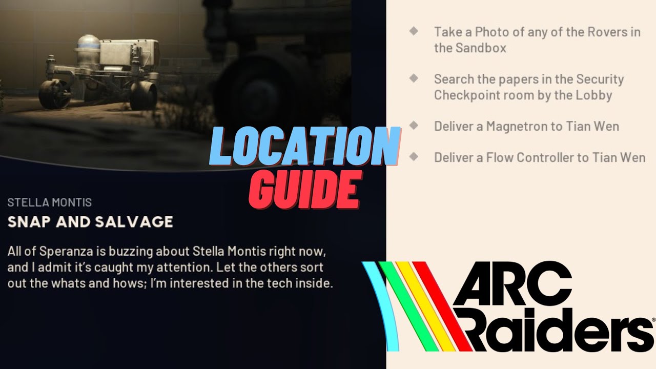 Snap and Salvage (Краткое руководство) — Arc Raiders